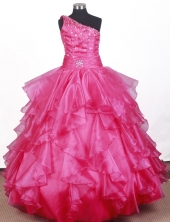 2012 Beautiful Ball Gown One-shoulder Floor-length Little Gril Pagant Dress  Style RFGDC064