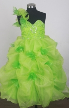 2012 Cute Ball Gown One-shoulder Floor-length Little Gril Pagant Dress Style RFGDC071