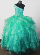 2012 Elegant Ball Gown One-shoulder Floor-length Flower Girl Dress Style RFGDC045
