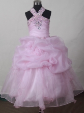 2012 Elegant Ball Gown V-neck Floor-length Flower Girl Dress Style RFGDC022