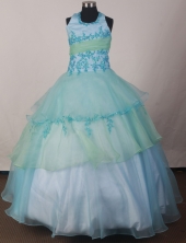 2012 Modest Ball Gown Halter Top Floor-length Flower Girl Dress Style RFGDC0121