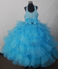2012 Perfect Ball Gown Halter Top Floor-length Flower Girl Dress Style RFGDC016