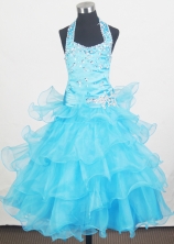 2012 Pretty Ball Gown Halter Top Floor-length Flower Girl Dress  Style RFGDC087