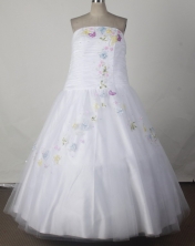 2012 Romantic Ball Gown Strapless Floor-length Flower Girl Dress Style RFGDC026