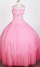 2012 Simple Ball Gown Halter Top Floor-length Little Gril Pagant Dress  Style RFGDC057