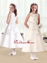 Beautiful Scoop Princess Flower Girl Dresses with Appliques FGL225FOR