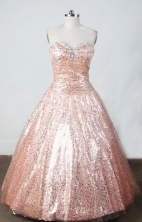 Brand new Ball Gown Sweetheart Neck Floor-Length Light Pink Beading Flower Girl Dresses Style FA-S-406