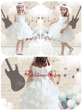 Cute Scoop White Flower Girl Dresses with Ruffled Layers  FGL265FOR