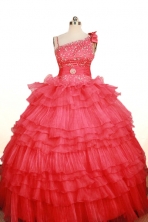 Elegant Ball Gown Asymmetrical Floor-Length Organza Little Girl Pageant Dresses Style FA-Y-343