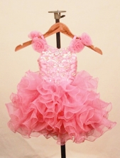 Elegant Ball Gown Scoop Neck Floor-Length Hand Flowers Little Girl Pageant Dresses Style FA-Y-335
