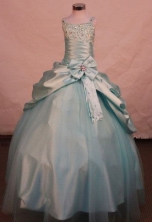 Elegant Ball Gown Strap Floor-length Gray Beading Flower Girl Dresses Style FA-C-257