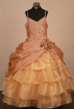 Elegant Ball gown Strap Floor-Length Little Girl Pageant Dresses Style FA-Y-344