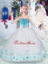 Elegant Halter Top Flower Girl Dresses with Appliques and Beading PAG241FOR
