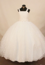 Exquisite Ball Gown Strap Floor-Length Beading Little Girl Pageant Dresses Style FA-Y-318