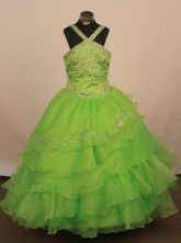 Exquisite Ball gown Halter top neck Floor-Length Little Girl Pageant Dresses Style FA-Y-331