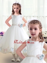 Top Selling Scoop White Flower Girl Dresses with Appliques   FGL250FOR