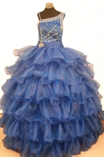 Fashionable Ball Gown Asymmetrical Floor-Length Organza Little Girl Pageant Dresses Style FA-Y-345