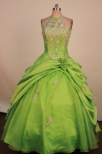 Fashionable Ball gown Halter top neck Floor-Length Little Girl Pageant Dresses Style FA-Y-332