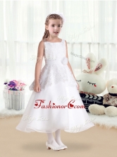 Fashionable Scoop Flower Girl Dresses with Hand Made FlowersFGL227FOR