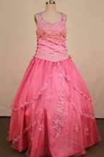 Formal Ball gown Strap Floor-Length Little Girl Pageant Dresses Style FA-Y-330