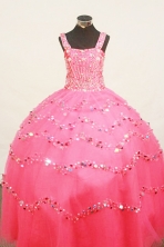 Popular Ball Gown Strap Floor-Length Organza Little Girl Pageant Dresses Style FA-Y-306