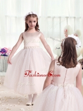Pretty Scoop Princess Flower Girl Dresses with AppliquesFGL273FOR