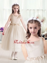 Romantic Ball Gown Bateau Champagne Flower Girl Dresses with BeltFGL290FOR