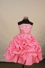 Romantic Ball gown Straples Floor-length Flower Girl Dresses Style FA-C-160