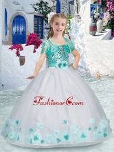 Romantic Spaghetti Straps Flower Girl Dress with Sashes and Beading PAG244FOR