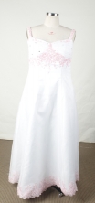 Simpel Empire Off The Shoulder Neckline Floor-Length White Appliques Flower Girl Dresses Style Y042434