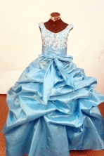 Simple Ball Gown Scoop Neck Floor-Length Little Girl Pageant Dresses Style FA-Y-302