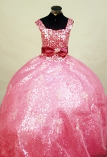 Simple Ball Gown Square Floor-Length Watermelon Little Girl Pageant Dresses Style FA-Y-303