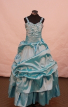 Simple Ball gown Strap Floor-length Flower Girl Dresses Style FA-C-134