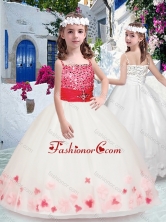 Simple Spaghetti Straps Flower Girl Dresses with Appliques and Beading PAG243FOR