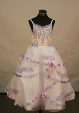 Sweet A-line Ball gown Strap Floor-length Flower Girl Dresses Style FA-C-155