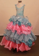 Sweet Ball gown Scoop neck Floor-Length Little Girl Pageant Dresses Style FA-Y-357