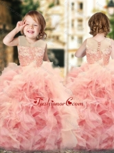 Wonderful Ruffled and Laced Flower Girl Dress with See Through Scoop LTG243FOR
