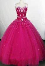 Affordable Ball Gown Sweetheart-neck Floor-length Tulle Quinceanera Dresses Style FA-C-090