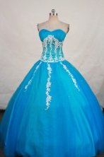 Beautiful Ball Gown Sweetheart-neck Floor-length Baby Blue Quinceanera Dresses Style FA-W-411