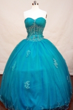 Beautiful Ball gown Sweetheart-neck Floor-length Appliques Quinceanera Dresses Style FA-C-104