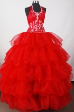 Elegant Ball Gown Halter Floor-length Pink Quinceanera Dress LJ2629