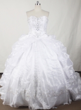 Exquisite Ball Gown Strapless Floor-length White Quinceanera Dress LJ2633