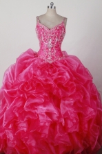 Fashionable Ball Gown Straps Floor-length Hot Pink Quincenera Dresses TD260046