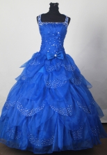 Modest Ball Gown Straps Floor-length Royal Blue Quinceanera Dress LJ2663