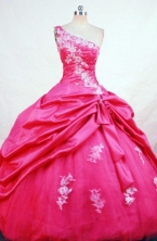 Pretty Ball Gown One Shoulder Neck Floor-length Taffeta Quinceanera Dresses Style FA-W-391