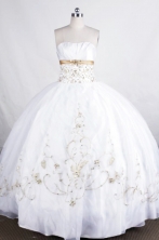Pretty Ball gown Strapless Floor-length Embroidery with Beading Quinceanera Dresses Style  FA-Z-002