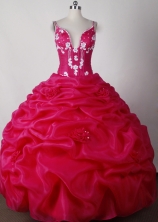 Sexy Ball Gown Straps Floor-length Hot Pink Quinceanera Dress LJ2642