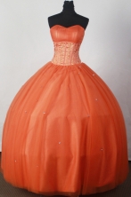 Sweet Ball Gown Strapless Floor-length Organza Quinceanera Dress LJ2668