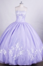 Wonderful Ball gown Strapless Floor-length Quinceanera Dresses Appliques Style FA-Z-0021