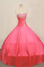  Beautiful Ball gown Sweetheart-neck Floor-length Satin Hot Pink Quinceanera Dresses Style FA-W-097